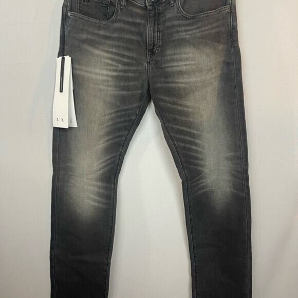 Armani Exchange Jeans Slim Regular Blk/Gray Size 34 NWT - Picture 2 of 8